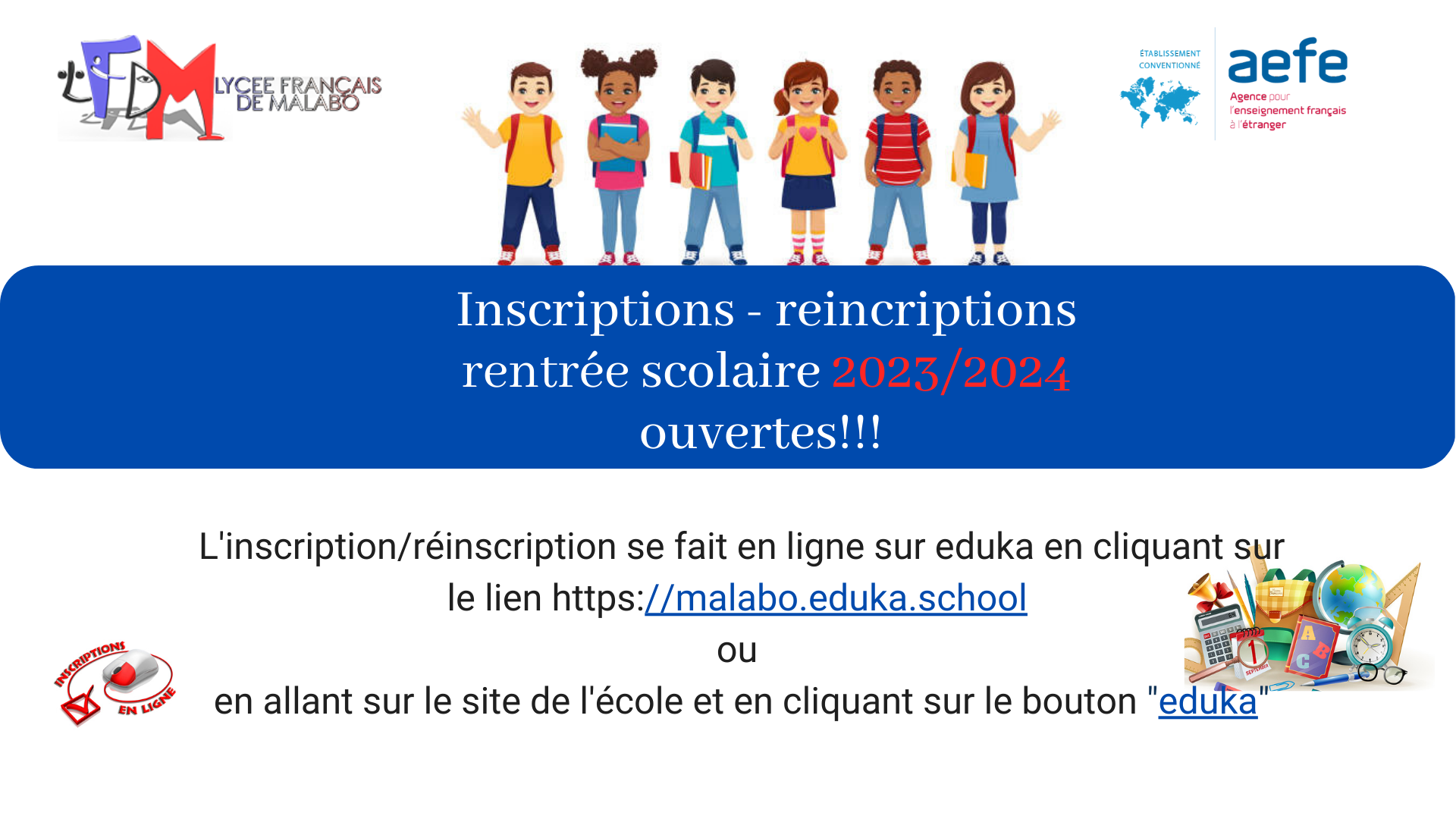 Inscriptions et reincriptions ouvertes 2023 2024